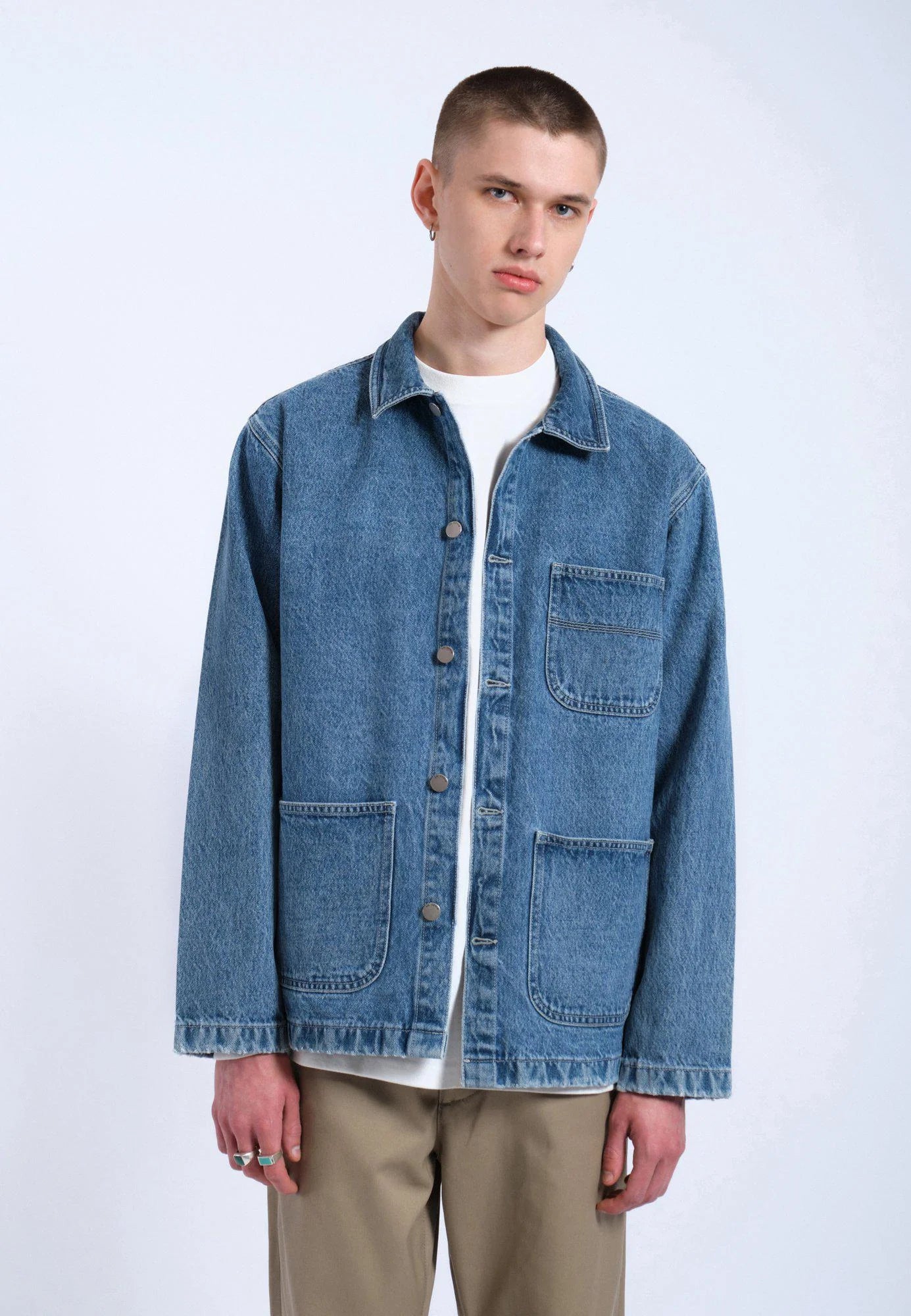Dr. Denim Devo Worker Jacket Sky Retro