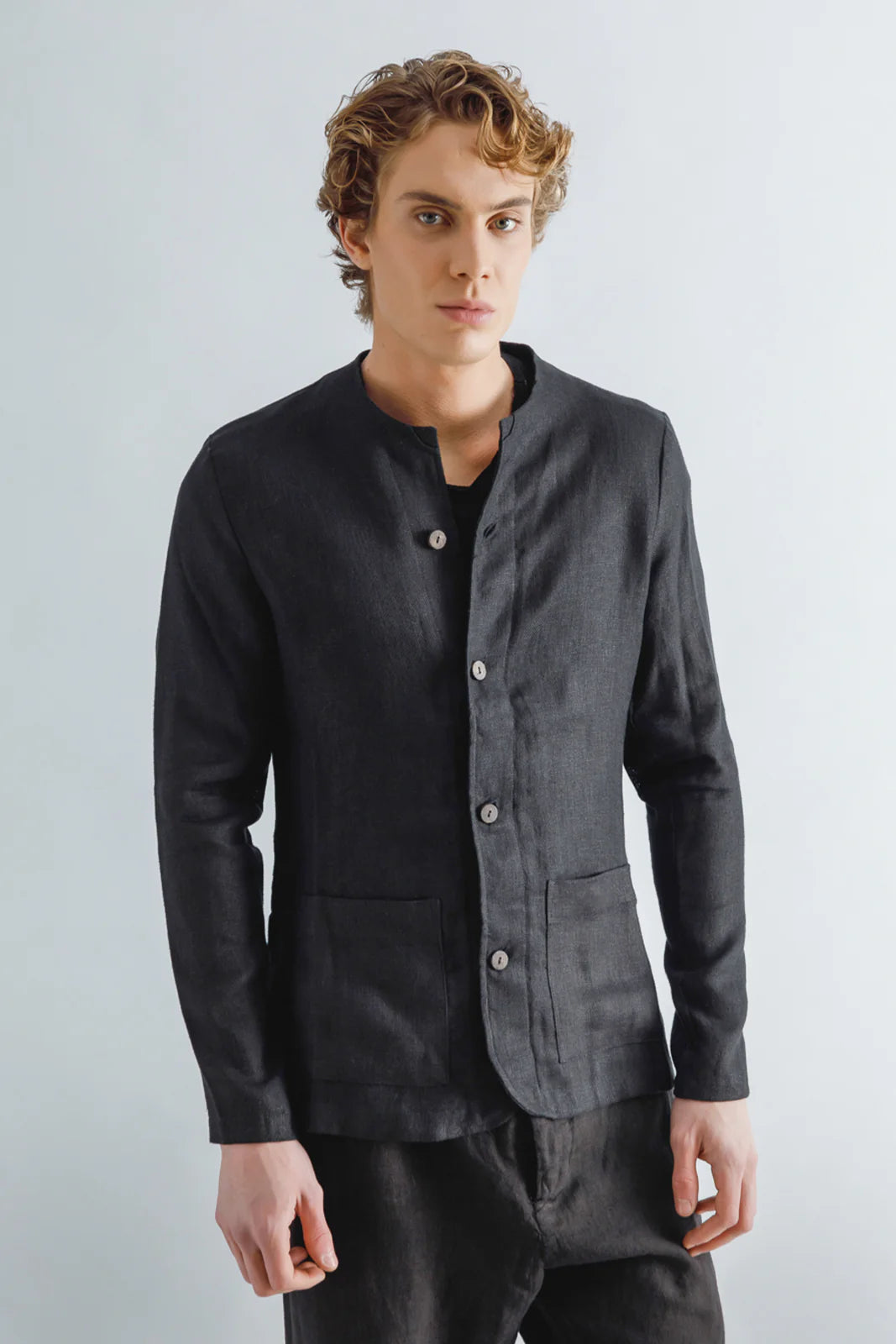 Athoa Herringbone Linen Jacket