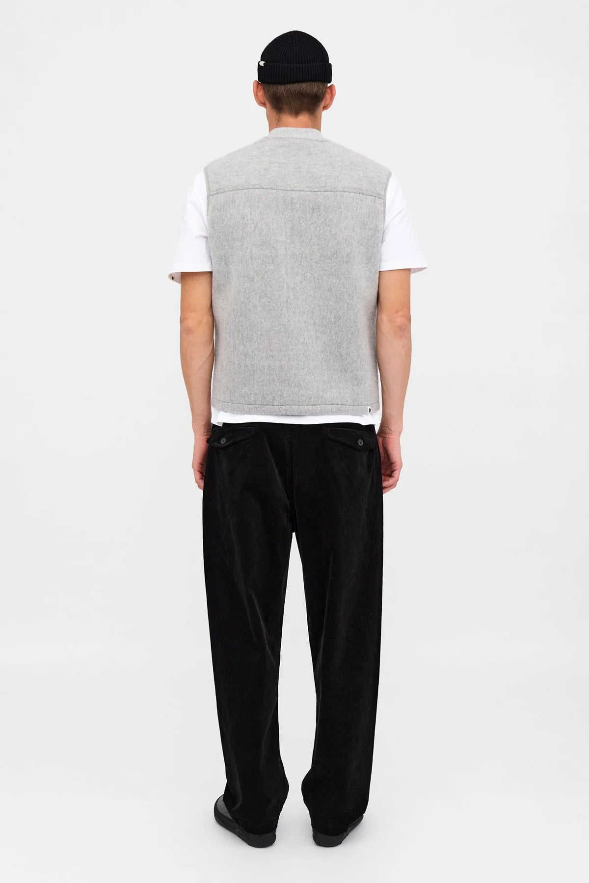 Anerkjendt Akrobin Boiled Wool Gilet- Light Grey Mel