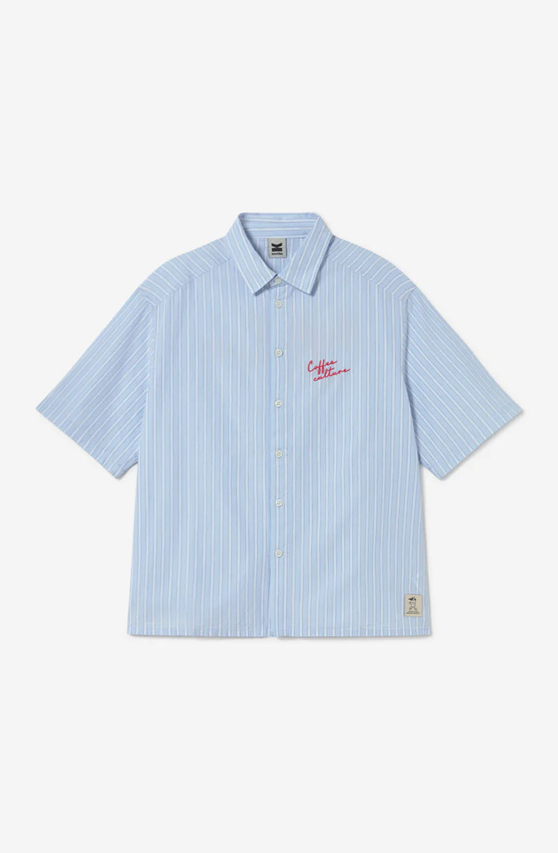 Kaotiko Coffee Culture Shirt Blue/White Stripes