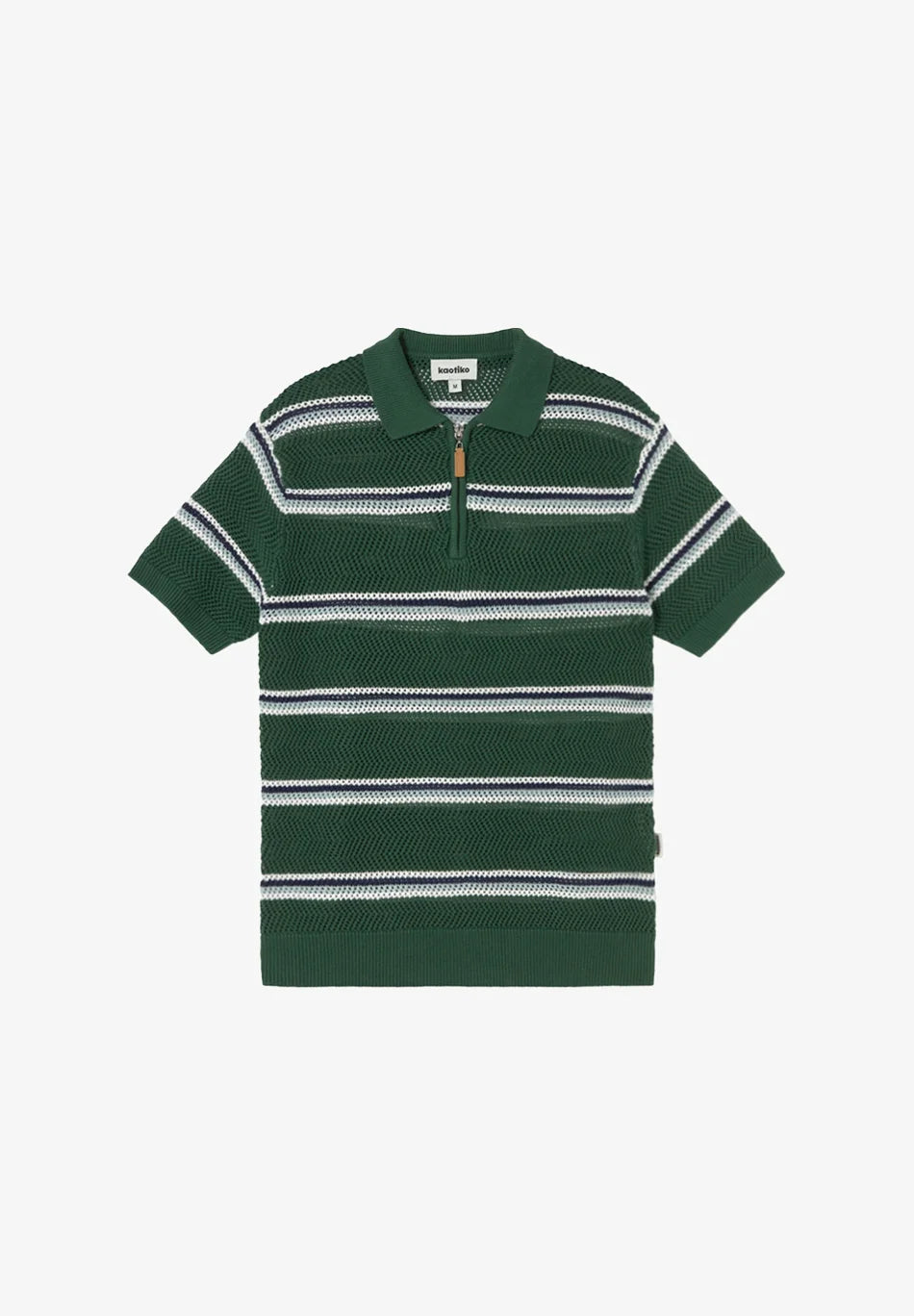 Kaotiko Enzo Green Striped Polo Shirt