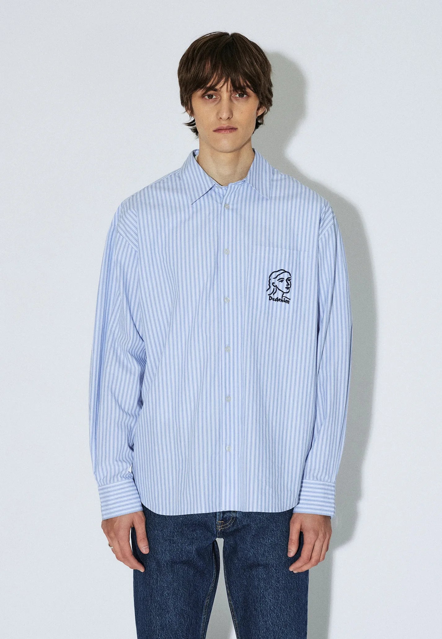 Dr. Denim Wes Shirt Lt Blue Stripe Draw
