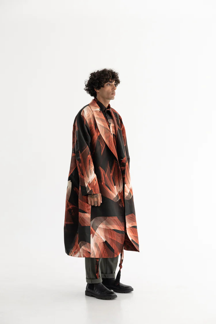 Dante Kiso Printed Coat Black