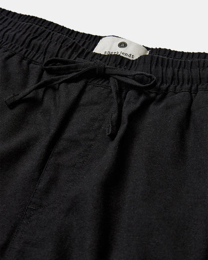 Anerkjendt Aklt James Cot/Linen Shorts Black