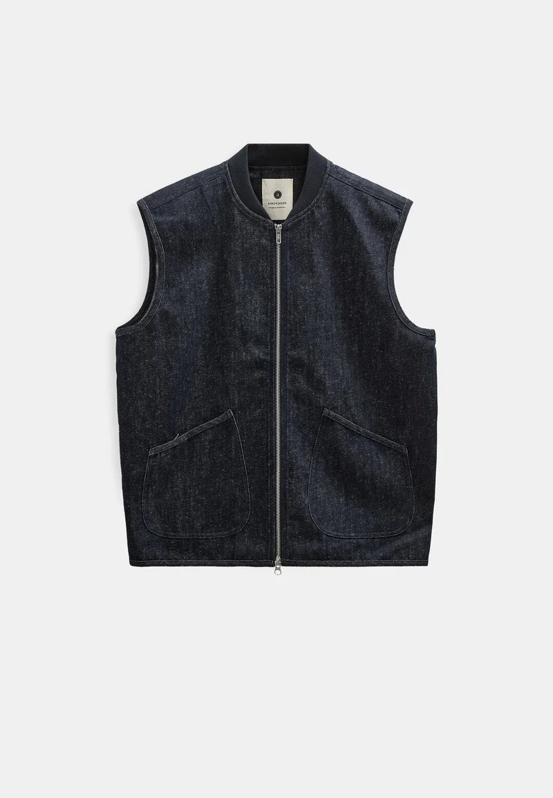 Anerkjendt AKROBIN DENIM GILET - Dark Blue Denim