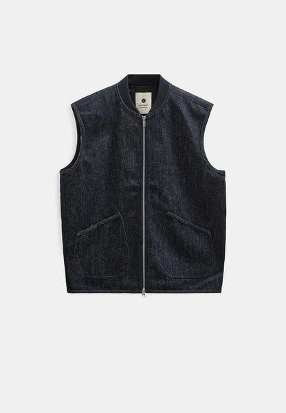 Anerkjendt AKROBIN DENIM GILET - Dark Blue Denim