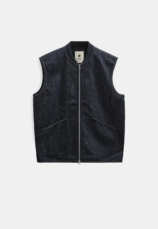Anerkjendt AKROBIN DENIM GILET - Dark Blue Denim