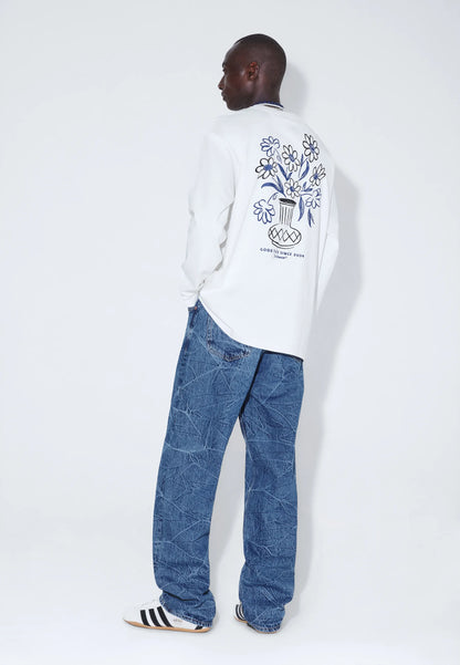 Dr Denim Caiden Long Sleeve Off White Flower