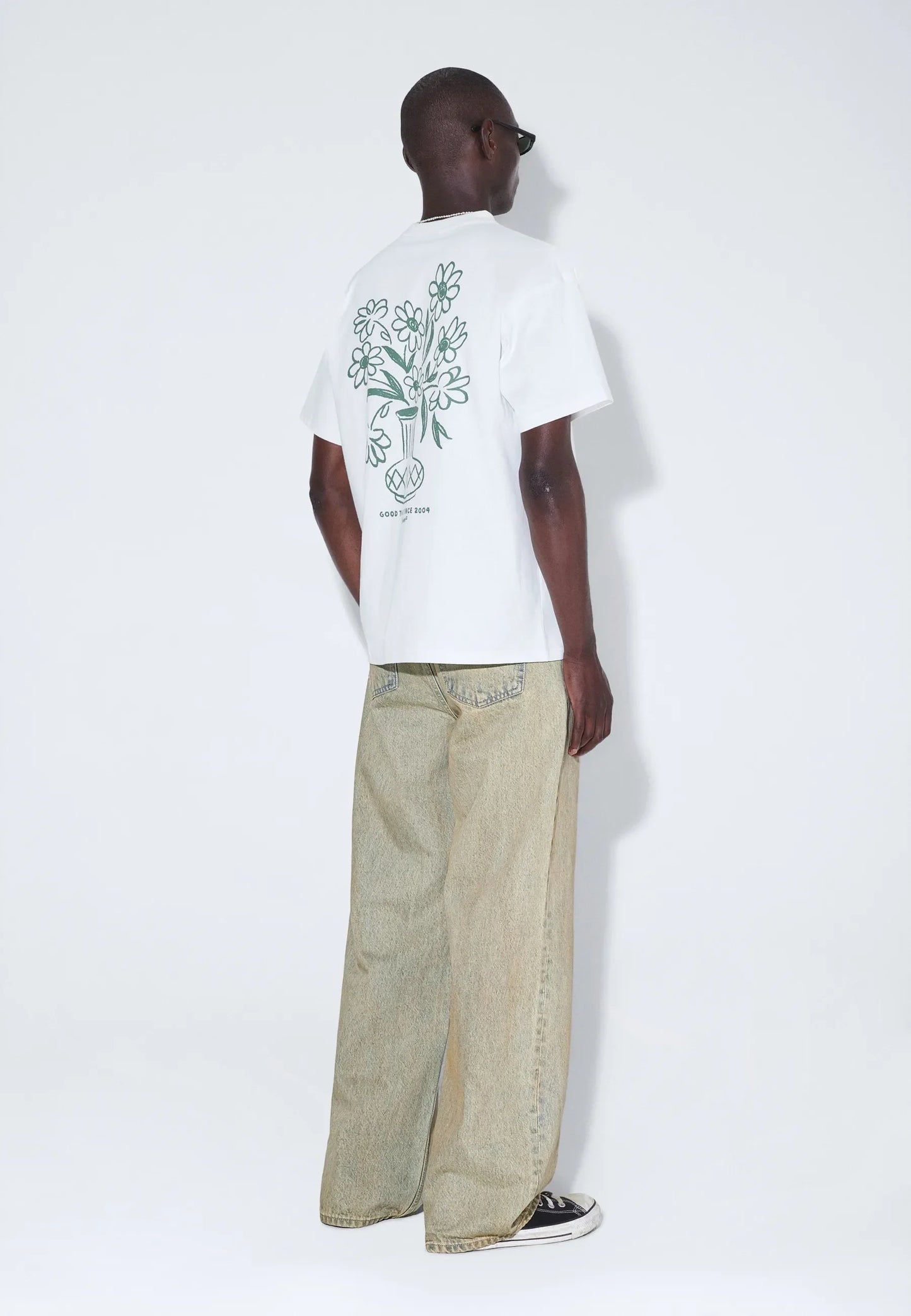 Dr Denim Trooper Tee Off White Flower