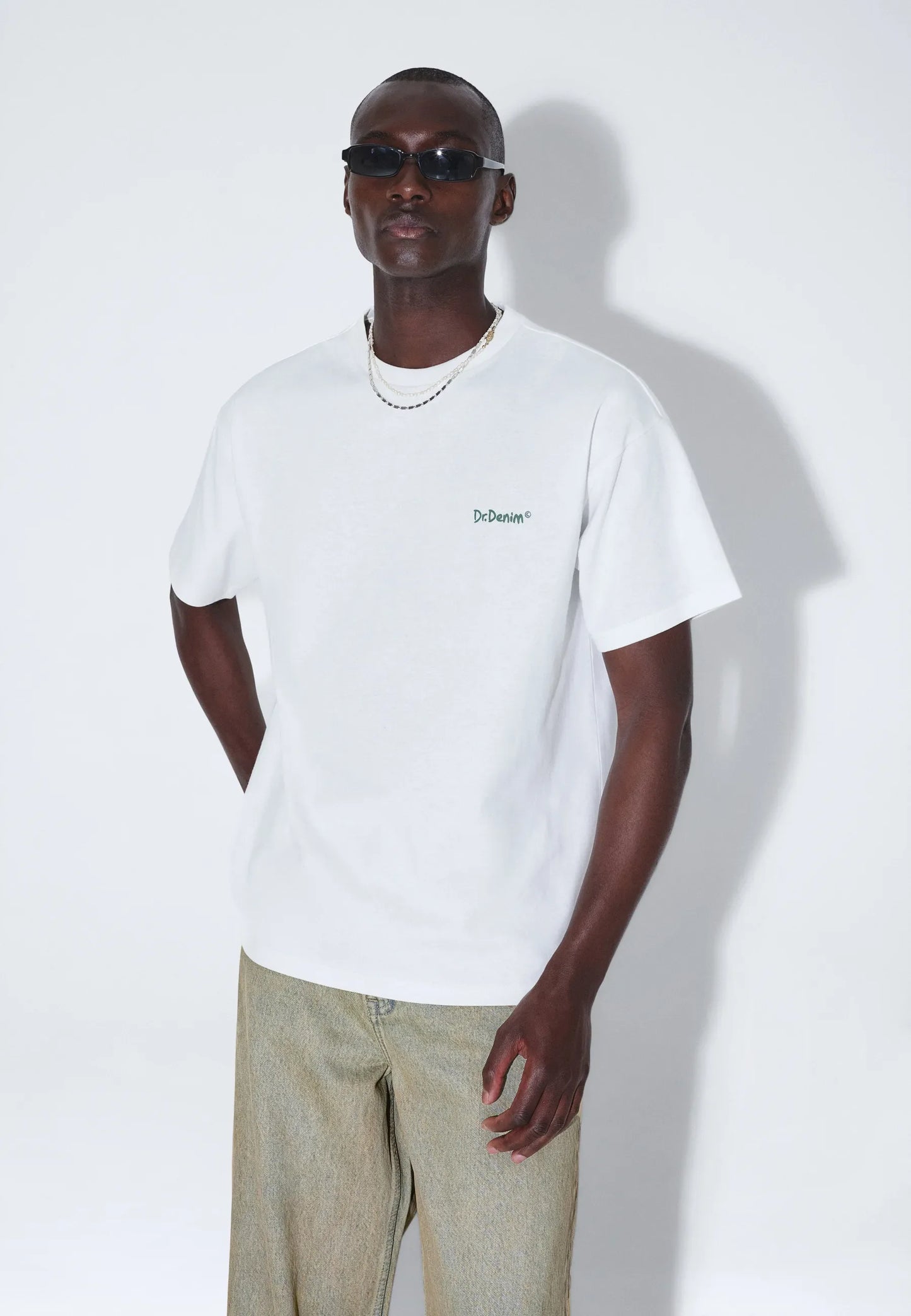 Dr Denim Trooper Tee Off White Flower