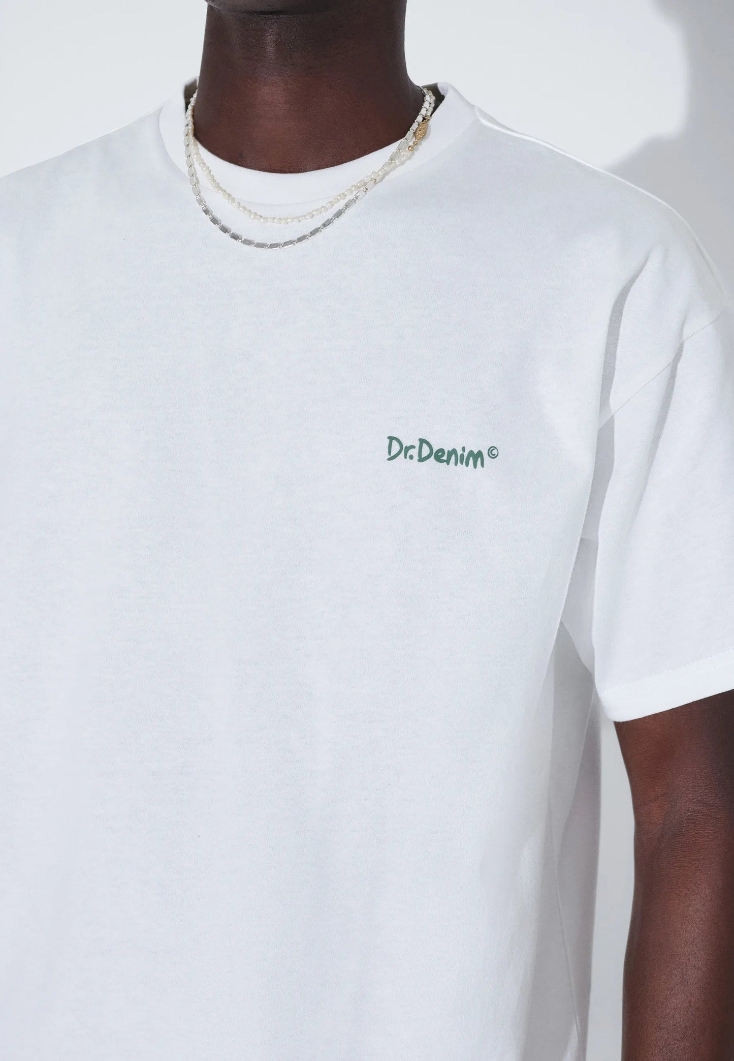 Dr Denim Trooper Tee Off White Flower