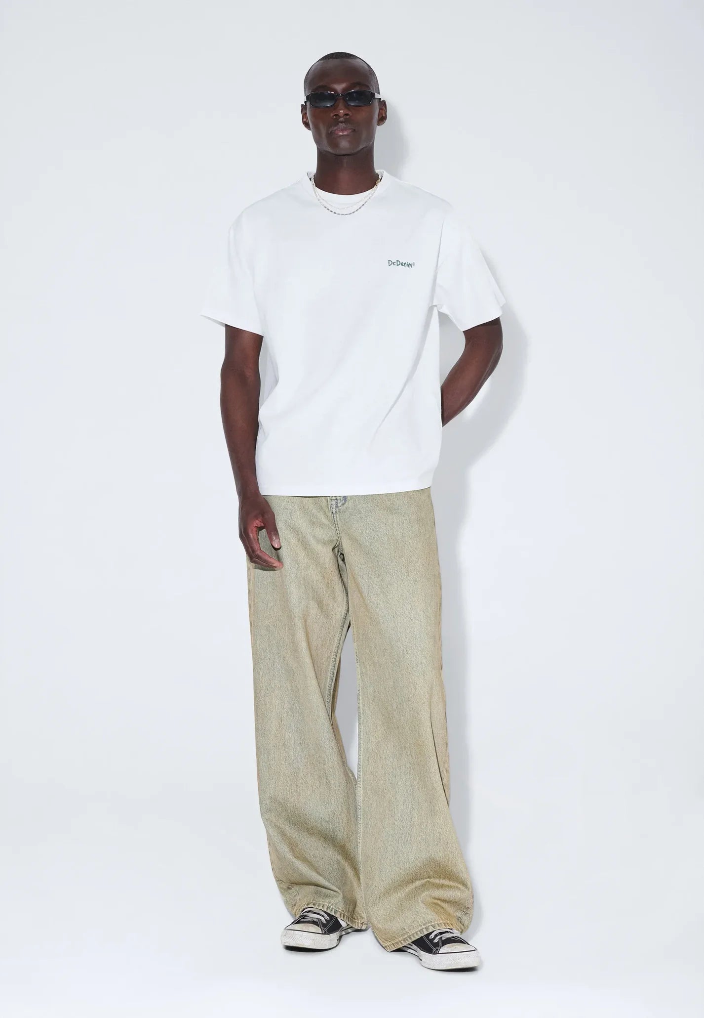 Dr Denim Trooper Tee Off White Flower