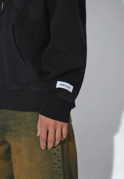 Dr. Denim Aiden Zip Hoodie- Washed Black Patch