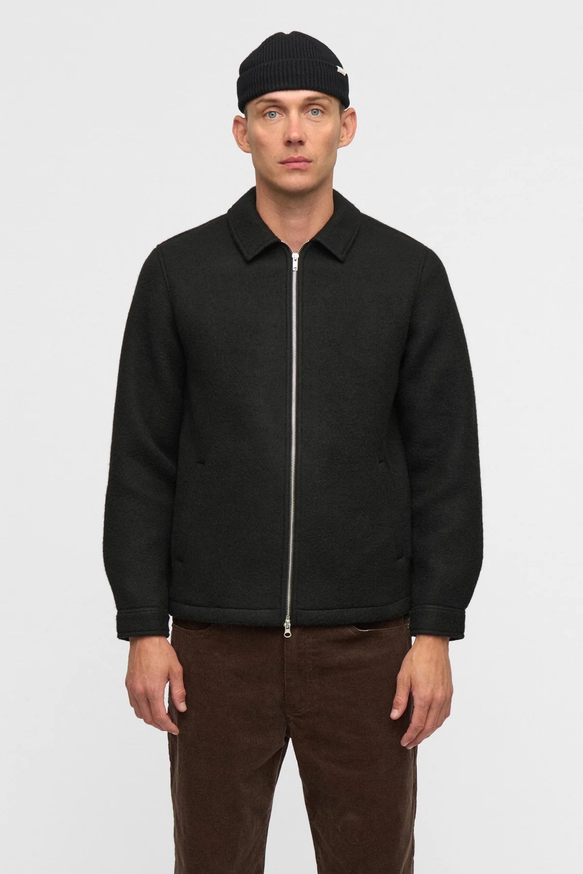 Anerkjendt Akhany Boiled Wool Overshirt- Caviar