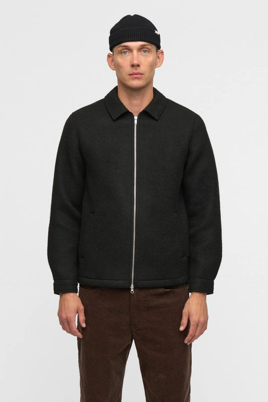 Anerkjendt Akhany Boiled Wool Overshirt- Caviar