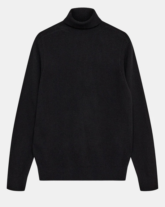 Anerkjendt Aknico Solid Roll Neck Lambswool Caviar