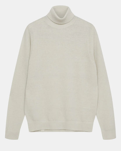 Anerkjendt Aknico Solid Roll Neck Lambswool Tofu