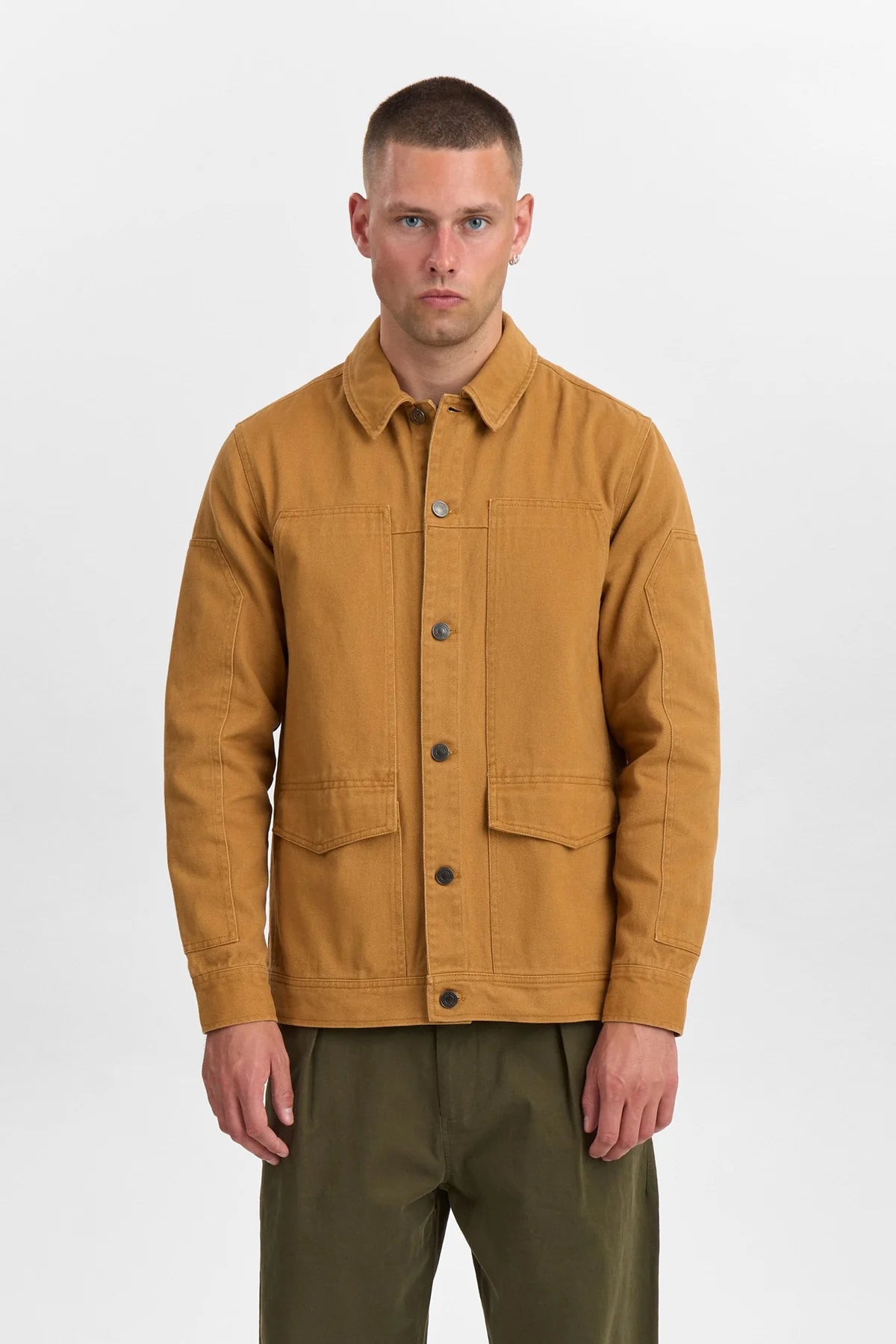 Anerkjendt Akoscar Twill Overshirt Golden Brown