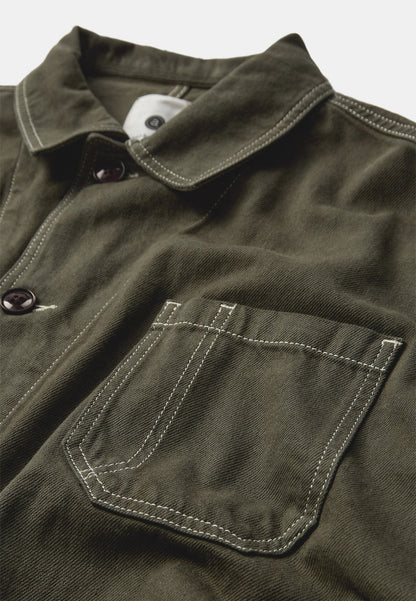 Anerkjendt Akowen Twill Overshirt - Forest Night