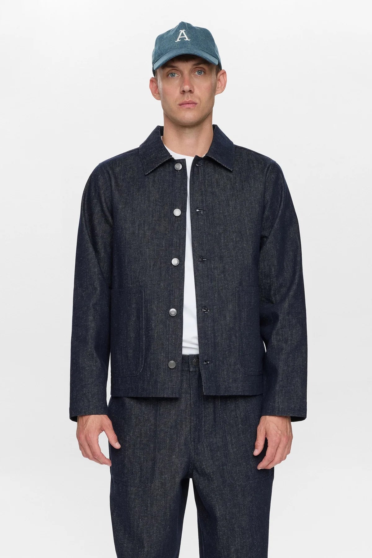 Anerkjendt Akozzy Denim Overshirt-Dark Blue Denim