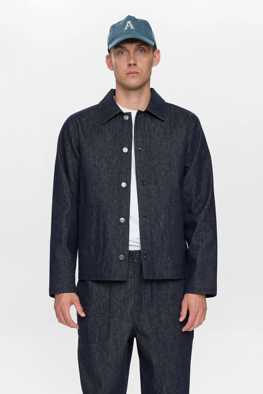 Anerkjendt Akozzy Denim Overshirt-Dark Blue Denim