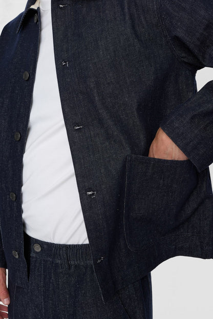 Anerkjendt Akozzy Denim Overshirt-Dark Blue Denim