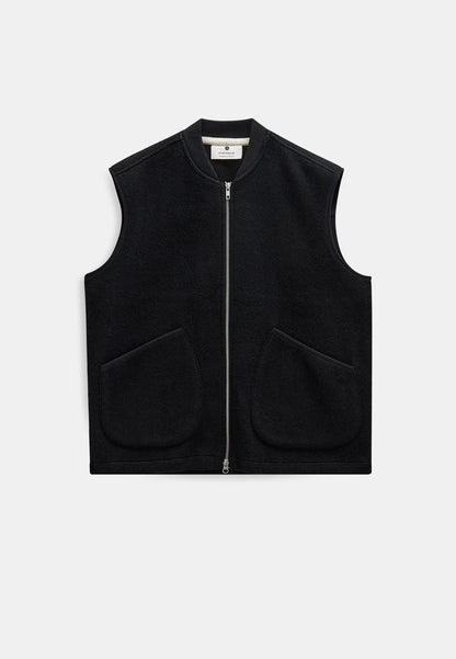 Anerkjendt Akrobin Boiled Wool Gilet- Caviar