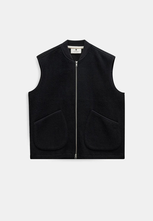 Anerkjendt Akrobin Boiled Wool Gilet- Caviar