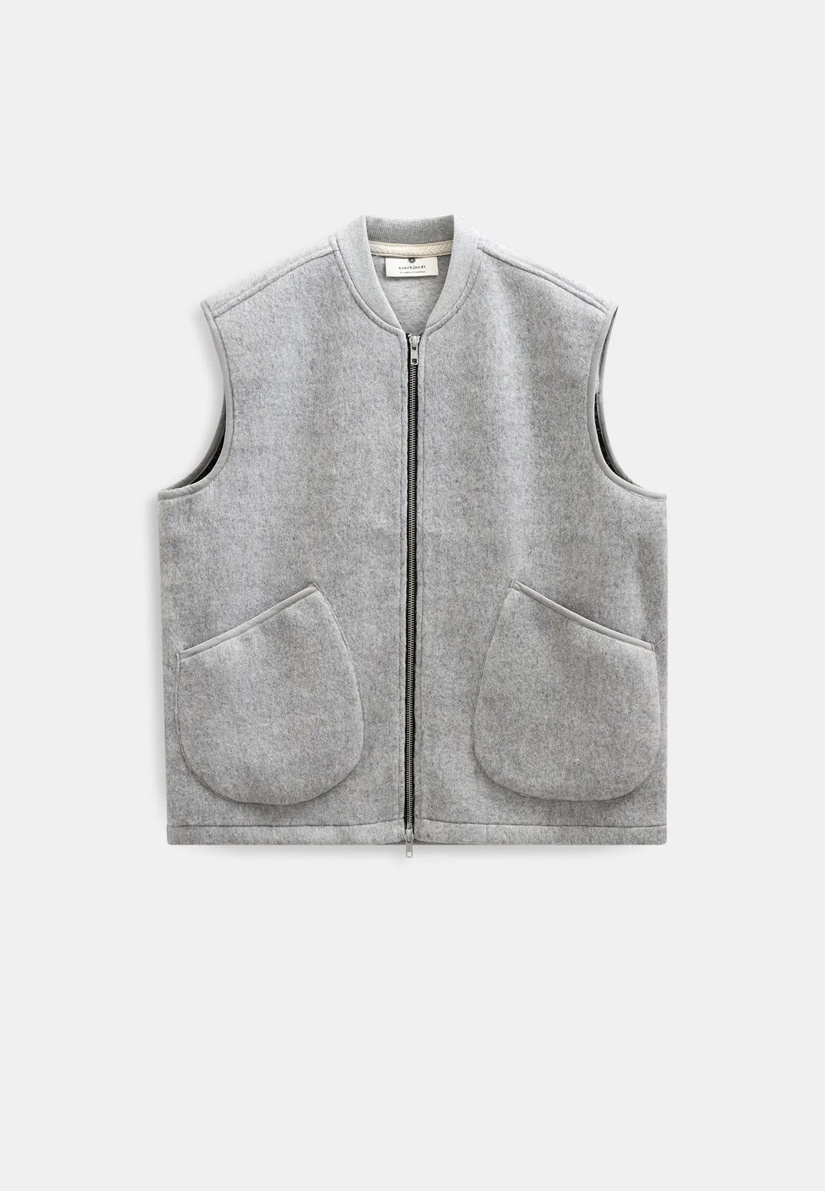 Anerkjendt Akrobin Boiled Wool Gilet- Light Grey Mel