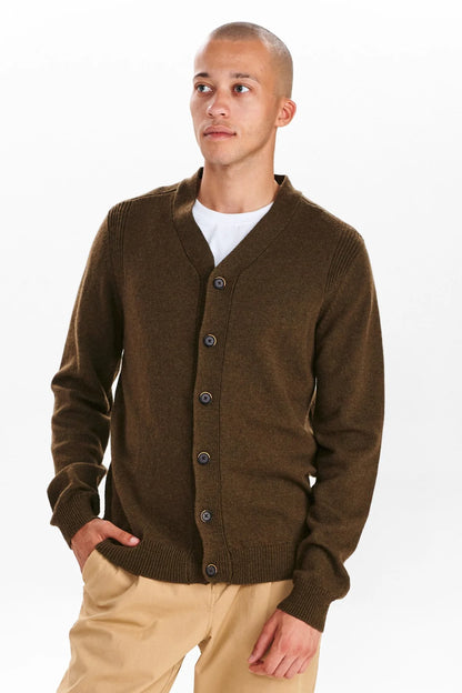 Anerkjendt Aksvendt Lambswool Cardigan Forest Night