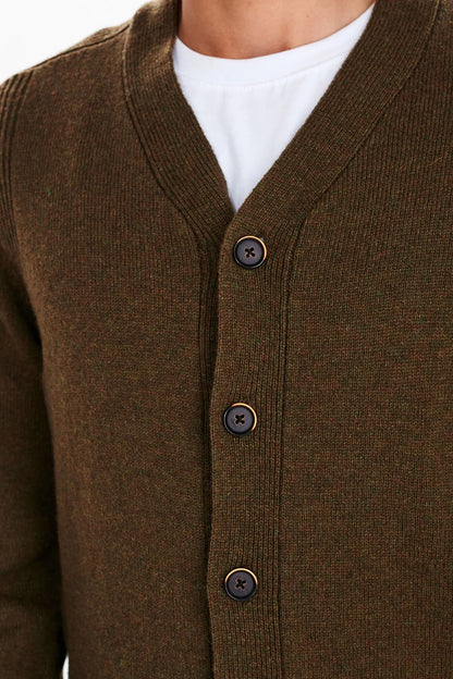 Anerkjendt Aksvendt Lambswool Cardigan Forest Night