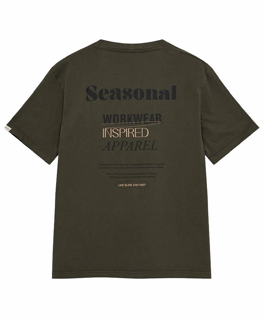 Anerkjendt Akvillads Seasonal Print S/S Tee Forest Green