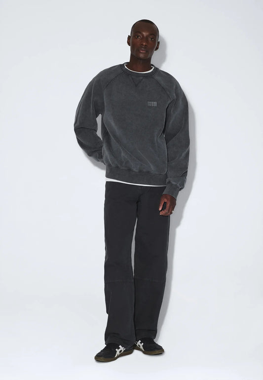 Dr Denim Andie Sweater Grey Black Overdye