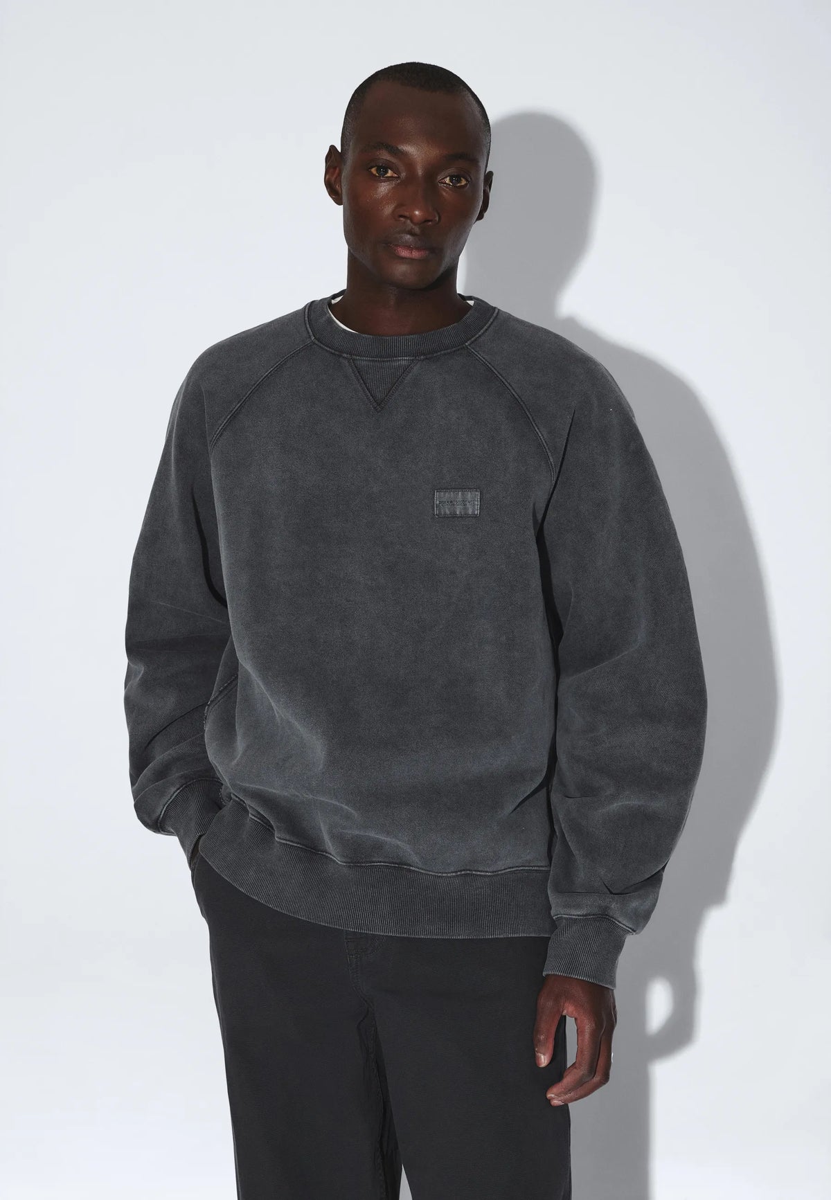 Dr Denim Andie Sweater Grey Black Overdye