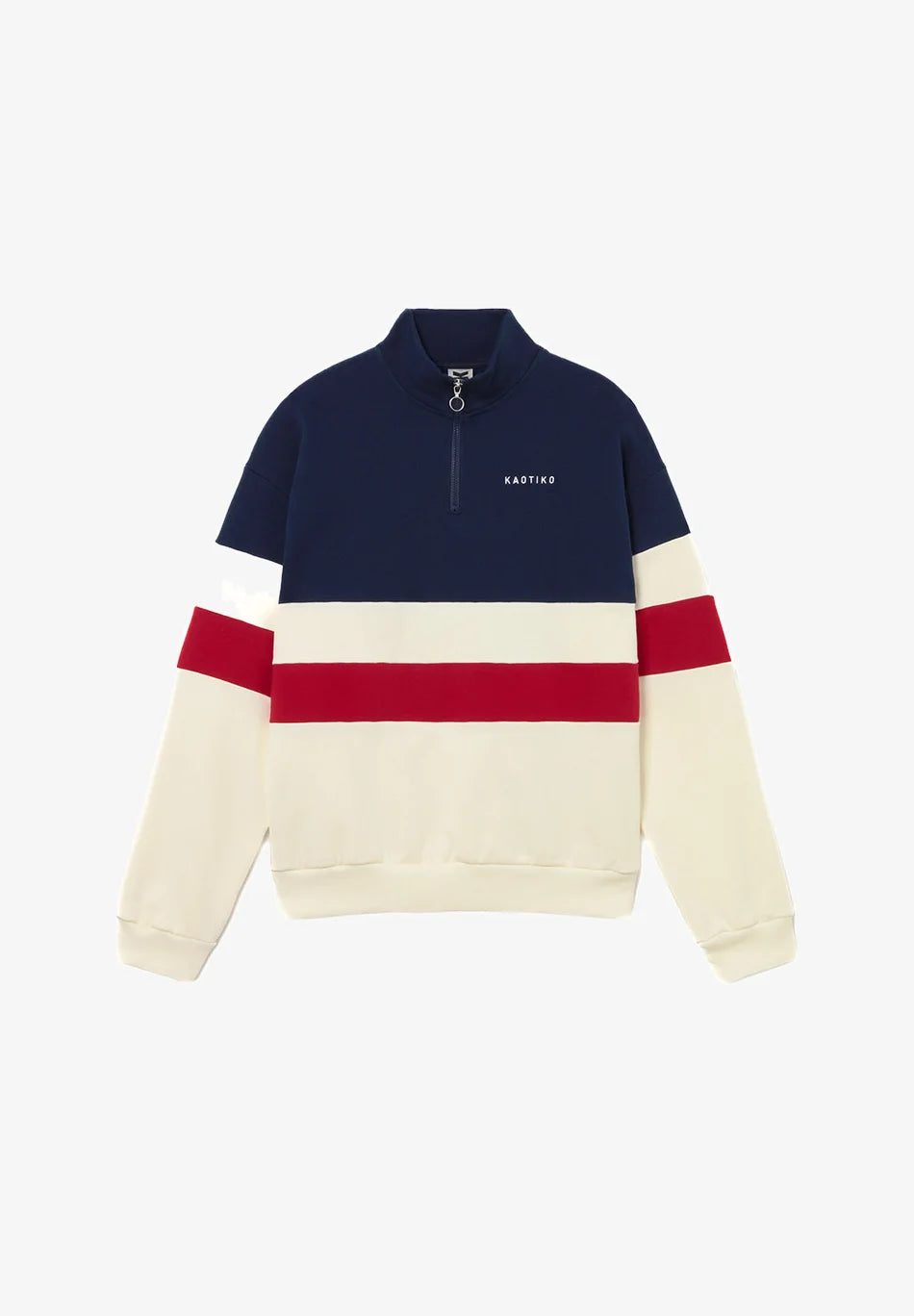 Kaotiko Crew Zipper Carter- Ivory/Blue/Salsa