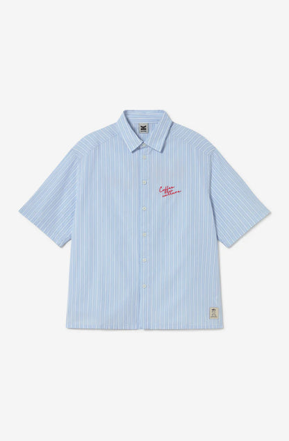 Kaotiko Coffee Culture Shirt Blue/White Stripes
