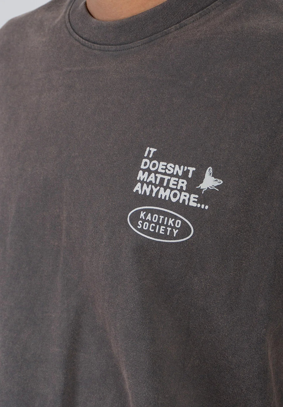 Kaotiko S/S Regular It Doesn't Matter Washed Black