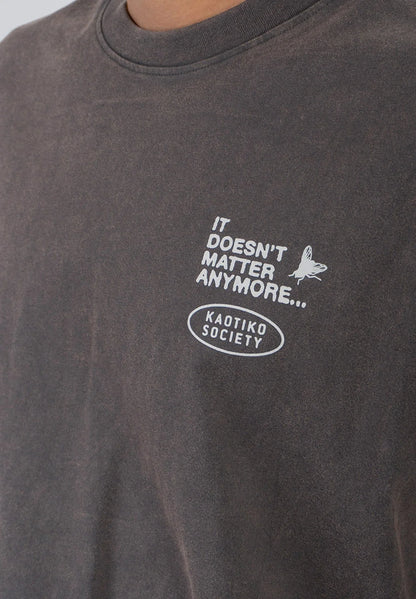 Kaotiko S/S Regular It Doesn't Matter Washed Black