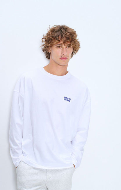American Vintage Men's Longsleeve T-Shirt Gixy White