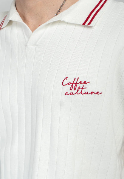 Kaotiko Coffee Culture Knitted Polo T-Shirt