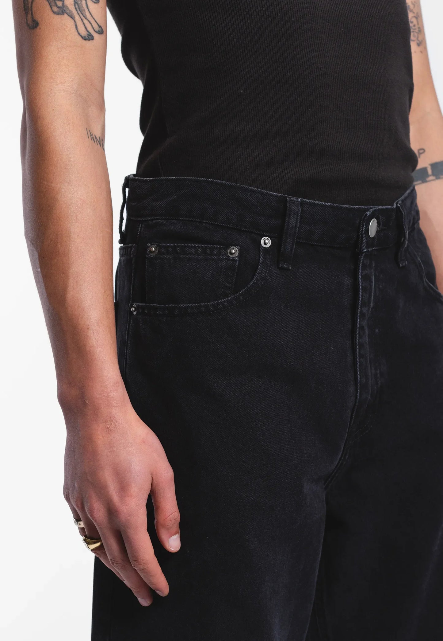 Dr Denim Omar Worn Black (Long)