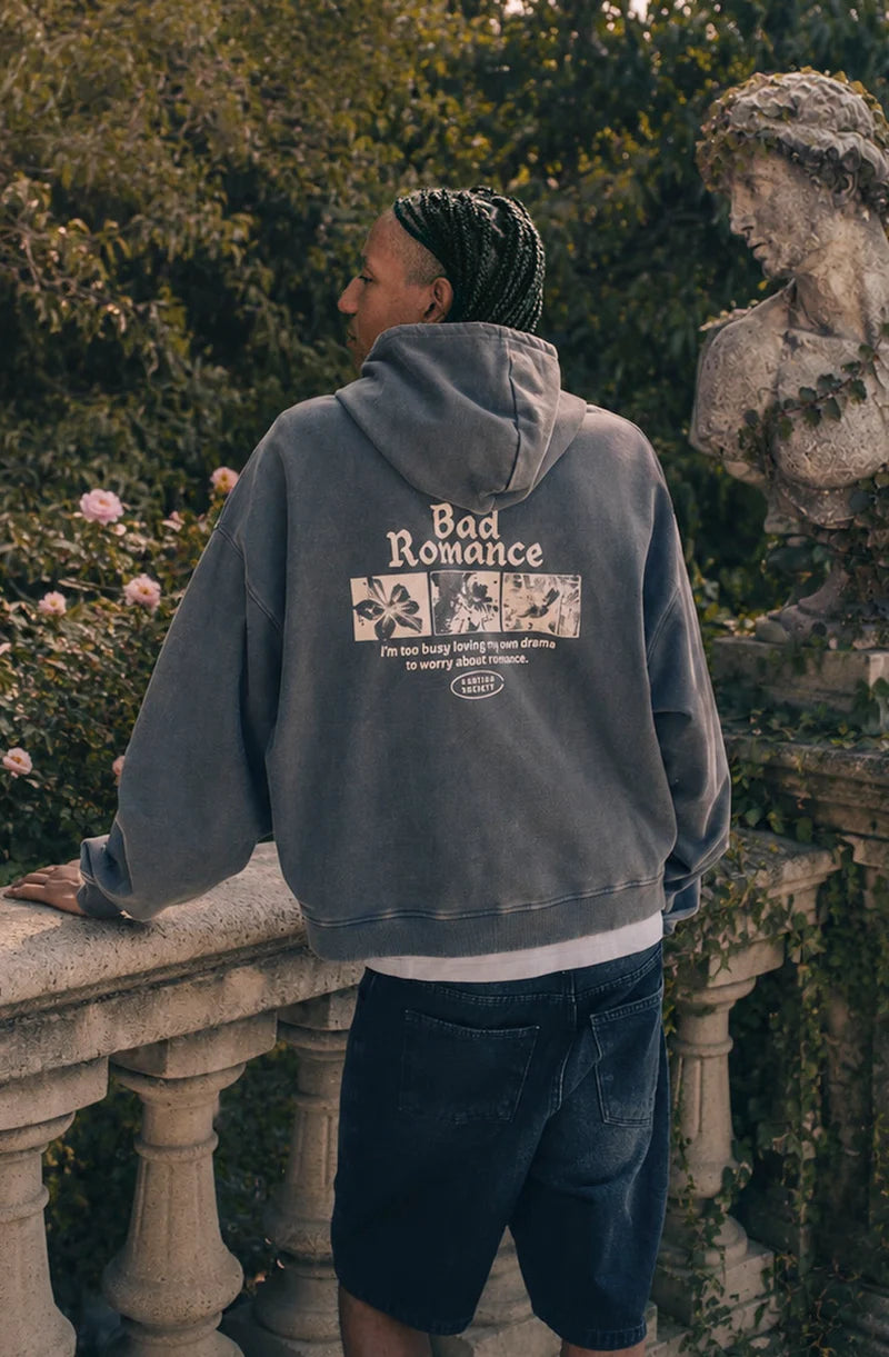 Kaotiko Hoodie Oversize My Own Drama- Washed Gray