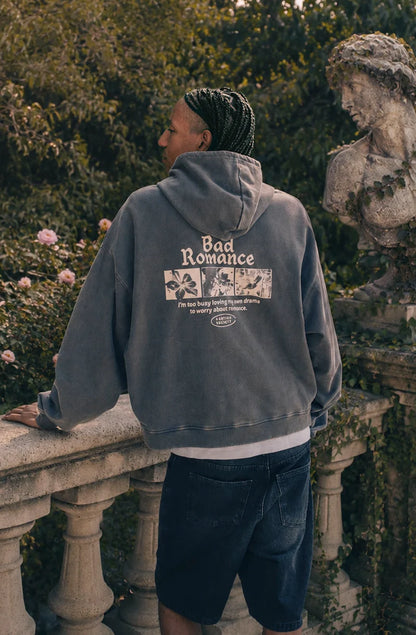 Kaotiko Hoodie Oversize My Own Drama- Washed Gray