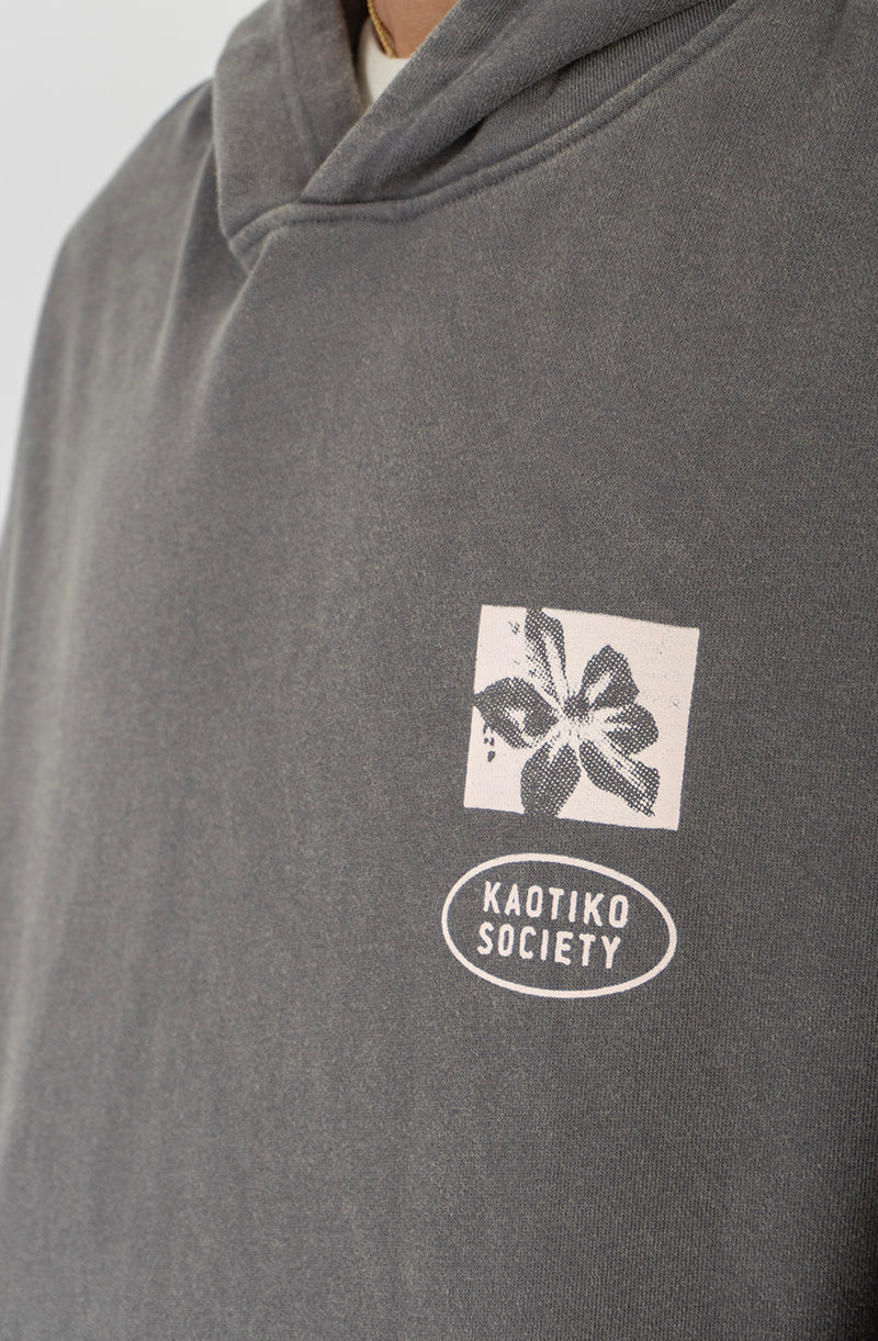 Kaotiko Hoodie Oversize My Own Drama- Washed Gray