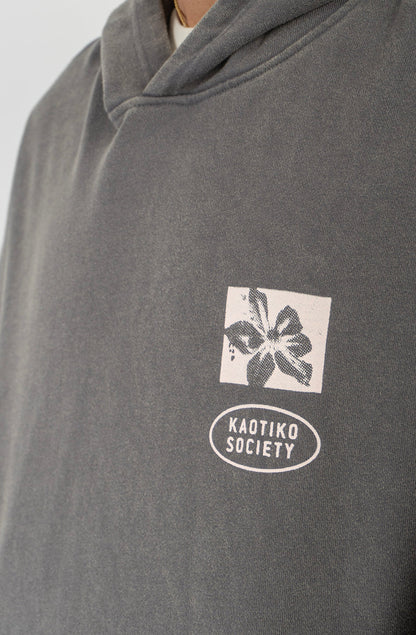 Kaotiko Hoodie Oversize My Own Drama- Washed Gray