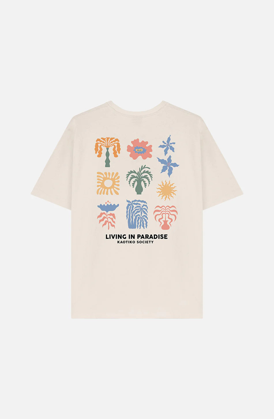 Kaotiko Paradise Organic Cotton Ivory T-Shirt