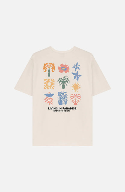 Kaotiko Paradise Organic Cotton Ivory T-Shirt