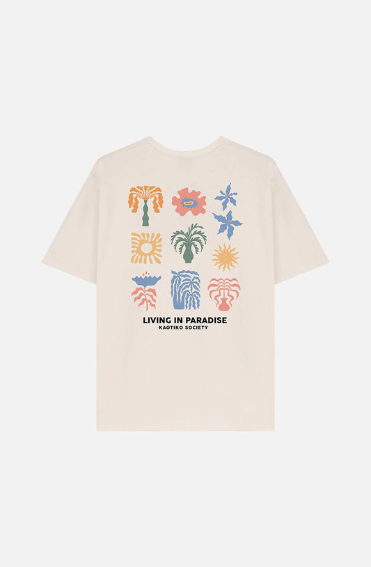 Kaotiko Paradise Organic Cotton Ivory T-Shirt