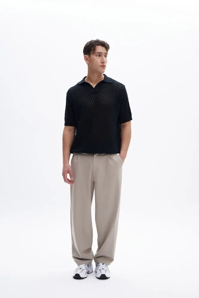 Complice Riviera Knit Polo Black