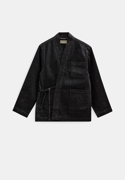 Anerkjendt Akjesper Selvedge Denim Kimono - Black